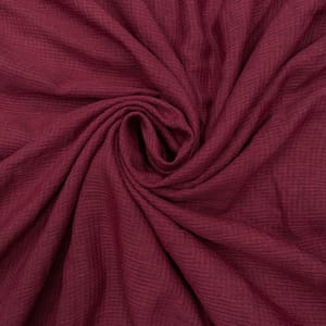 Maroon Colour Checks Cotton Linen Fabric