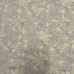 Light Levender Floral Chanderi Mul Embroidered Fabric