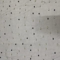 Black Colour Pearl  Net Embroidery