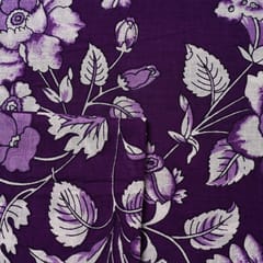 Purple Colour Cambric Cotton Printed Fabric