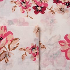 White Colour Cambric Cotton Printed Fabric