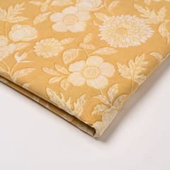 Light Yellow Colour Cambric Cotton Printed Fabric