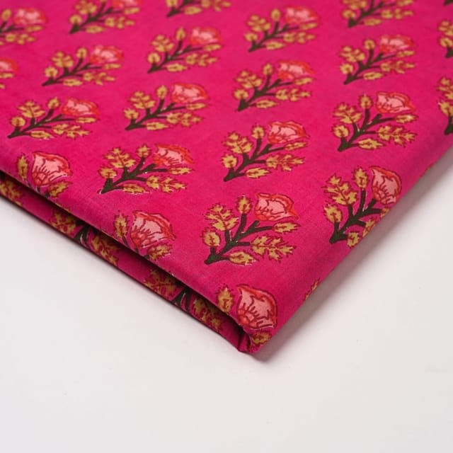 Light Pink Colour Cambric Cotton Printed Fabric