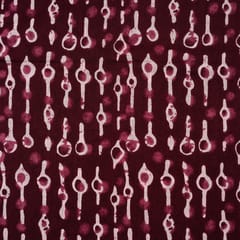 Wine Colour Cambric Cotton Printed Fabric