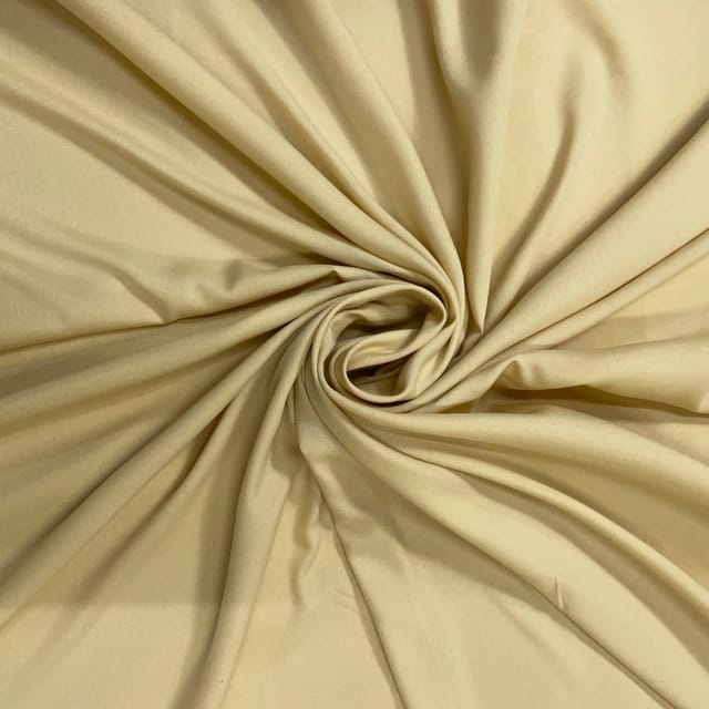 Cream Colour Dyed Poly Crepe Fabric (N174)
