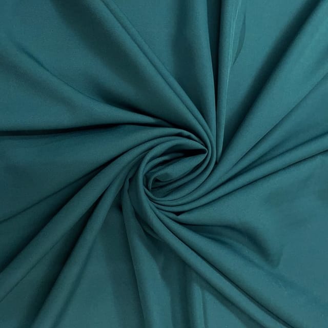 Dark Rama Green Colour Dyed Poly Crepe Fabric (N815)