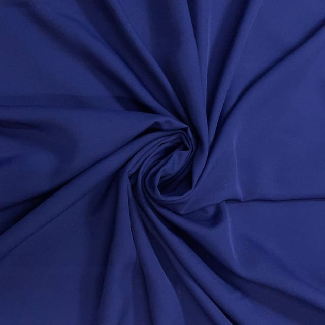 Navy Blue Colour Dyed Poly Crepe Fabric (N70DD)