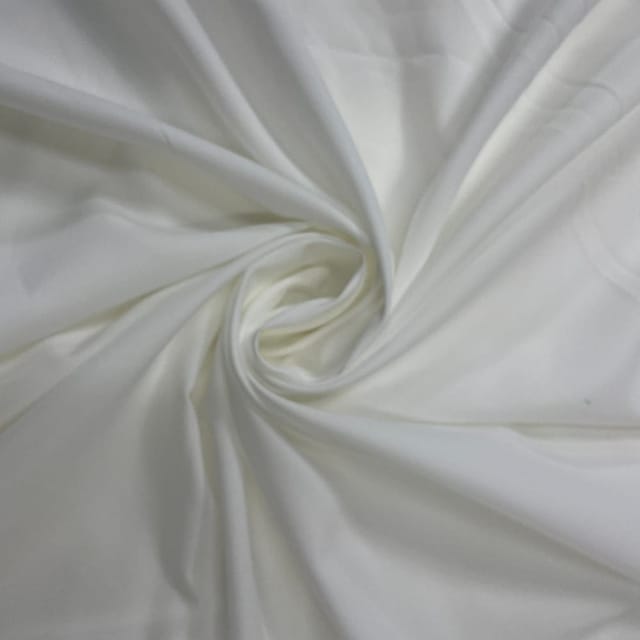 Off White Colour Dyed Poly Crepe Fabric