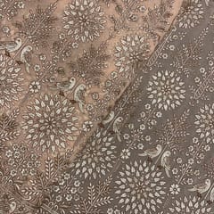 Peach Colour Traditional Georgette Embroidered Fabric
