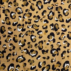Mustard Colour Abstract Modal Satin Print Fabric