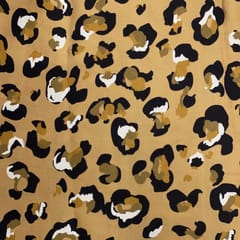 Mustard Colour Abstract Modal Satin Print Fabric