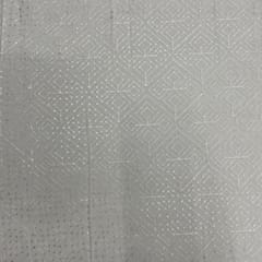 White Dyeable Geometric Chinon Embroidered Fabric