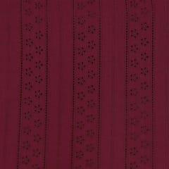 Maroon Shade Embroidered Cotton Heavy Hakoba Fabric