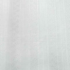 White Shade Embroidered Cotton Heavy Hakoba Fabric