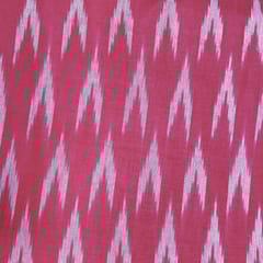 Pink Shade Ikkat Striped Unstitched Fabric