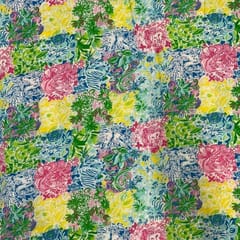 White MultiColour Floral Rayon Printed Fabric