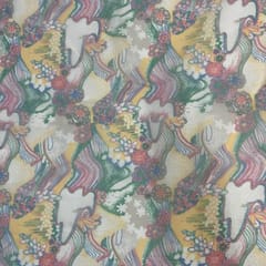 MultiColour Geometric Pure Organza Printed Fabric