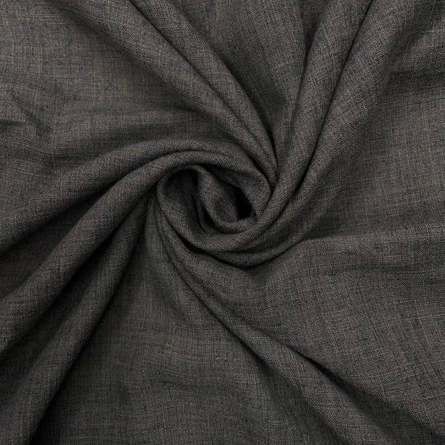 Dark Grey Colour Cotton Linen Fabric