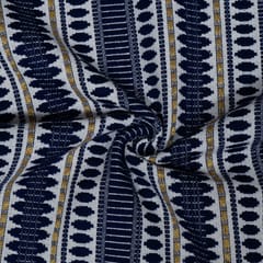 Blue Colour Cotton Acrylic Jacquard Fabric