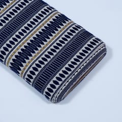 Blue Colour Cotton Acrylic Jacquard Fabric