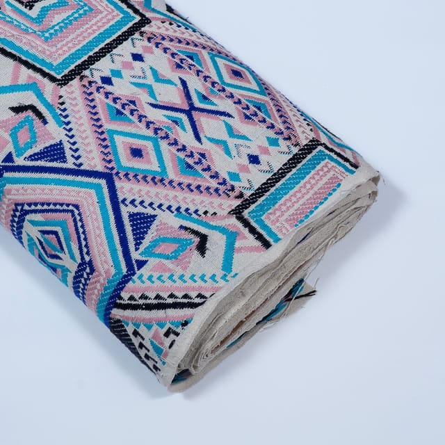 Multi Colour Cotton Jacquard Fabric