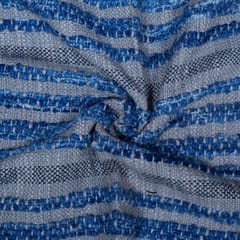 Blue with Grey Colour Cotton Acrylic Jacquard Fabric
