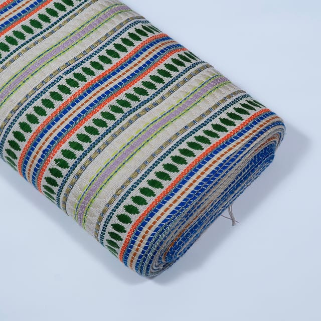 Multi Colour Cotton Acrylic Jacquard Fabric