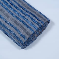 Blue with Grey Colour Cotton Acrylic Jacquard Fabric