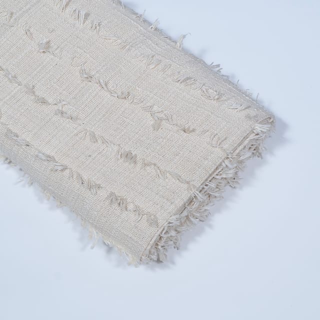 Off White Colour Cotton Jacquard Fabric