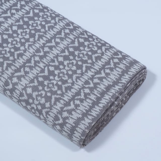 Grey Colour Cotton Jacquard Fabric