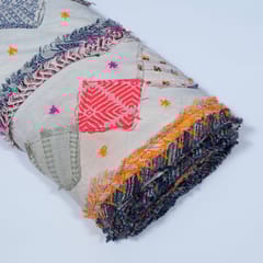 Multi Colour Cotton Patchwork Jacquard Fabric