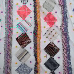 Multi Colour Cotton Patchwork Jacquard Fabric