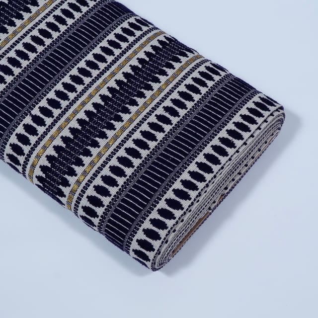 Blue Colour Cotton Acrylic Jacquard Fabric