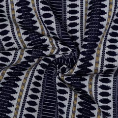 Blue Colour Cotton Acrylic Jacquard Fabric