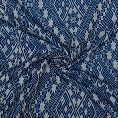 Blue Colour Cotton Jacquard Fabric