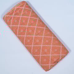 Orange Colour Cotton Acrylic Jacquard Fabric