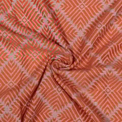 Orange Colour Cotton Acrylic Jacquard Fabric