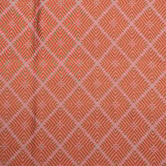 Orange Colour Cotton Acrylic Jacquard Fabric