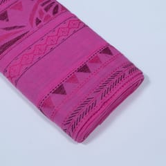 Pink Colour Cotton Jacquard Fabric