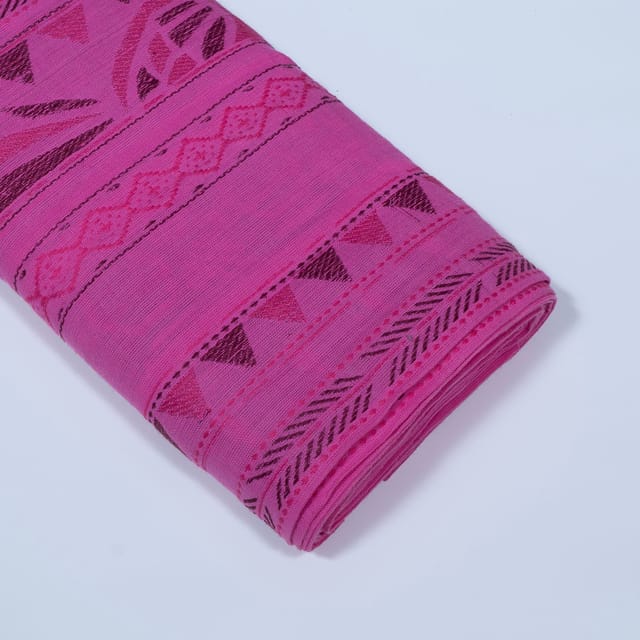 Pink Colour Cotton Jacquard Fabric