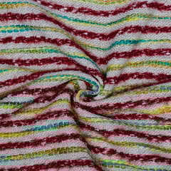 Off White Colour Cotton Acrylic Jacquard Fabric