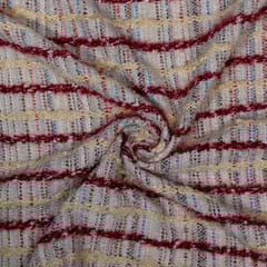 Off White Colour Cotton Acrylic Jacquard Fabric