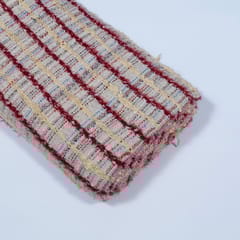 Off White Colour Cotton Acrylic Jacquard Fabric