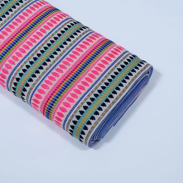Multi Colour Cotton Jacquard Fabric