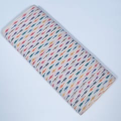 White Colour Cotton Ikat Fabric