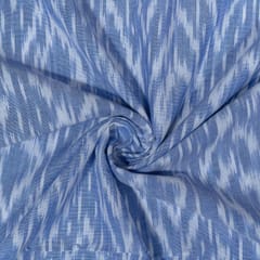 Powder Blue Colour Cotton Ikat Fabric