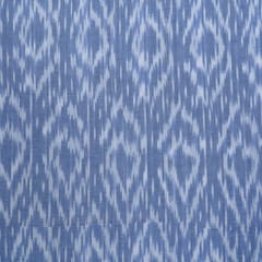 Powder Blue Colour Cotton Ikat Fabric