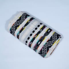 Cream with Multi Colour Cotton Jacquard Fabric