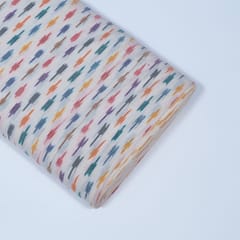 White Colour Cotton Ikat Fabric