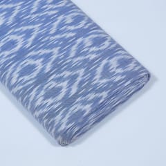 Powder Blue Colour Cotton Ikat Fabric